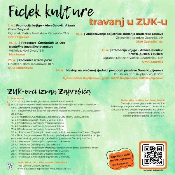 Travanj u ZUK-u – ficlek kulture