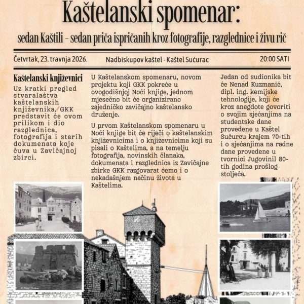 Kaštelanski spomenar Gradske knjižnice Kaštela u Noći knjige – kaštelanski književnici