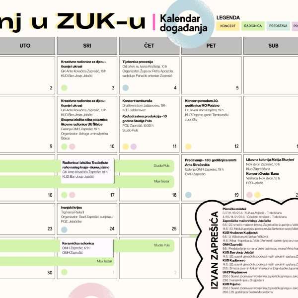 ZAPREŠIĆ: LIPANJ U ZUK-u