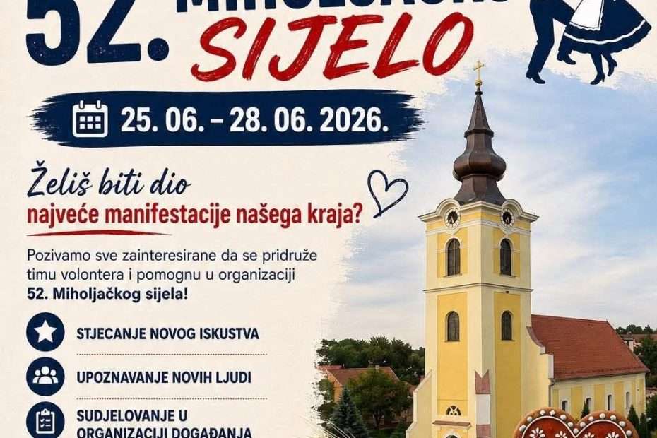 POZIV VOLONTERIMA – 52. MIHOLJAČKO SIJELO