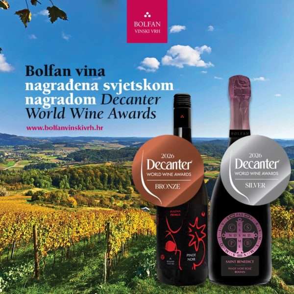 Decanter 2026 – dvostruki uspjeh za eko vina s Bolfan Vinskog Vrha