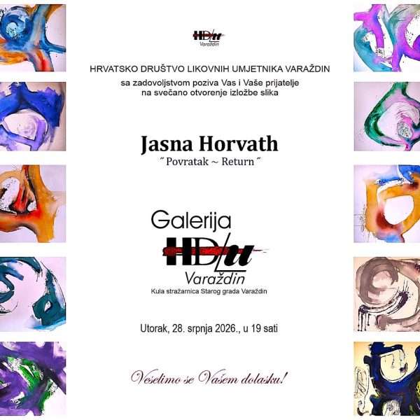 POVRATAK – Jasna Horvath u Galeriji HDLU Varaždin, od 28. srpnja