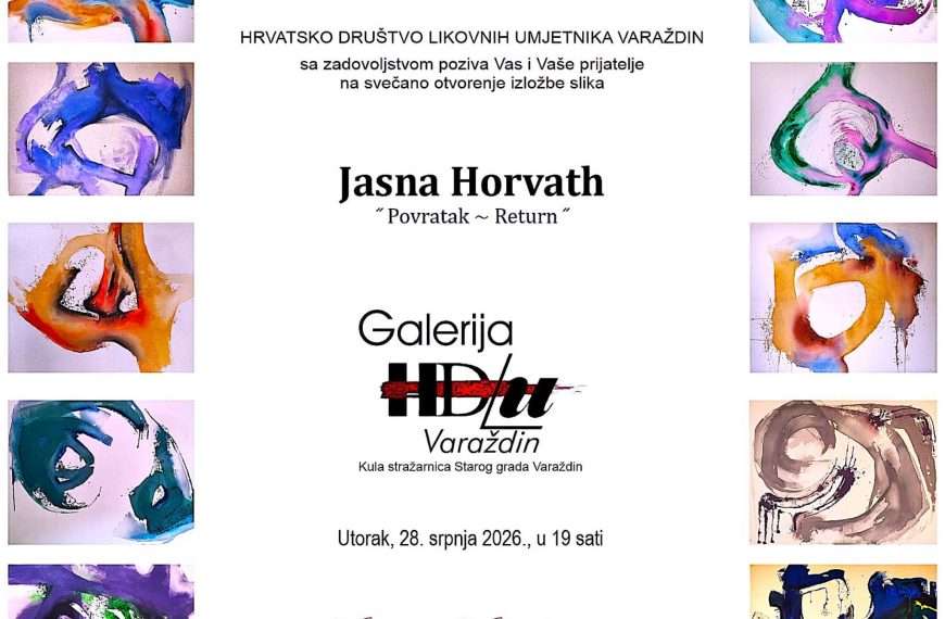 POVRATAK – Jasna Horvath u Galeriji HDLU Varaždin, od 28. srpnja