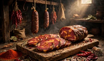 Slavonski kulen – Skulptura od dima, zlata i slavonskog ponosa AI foto
