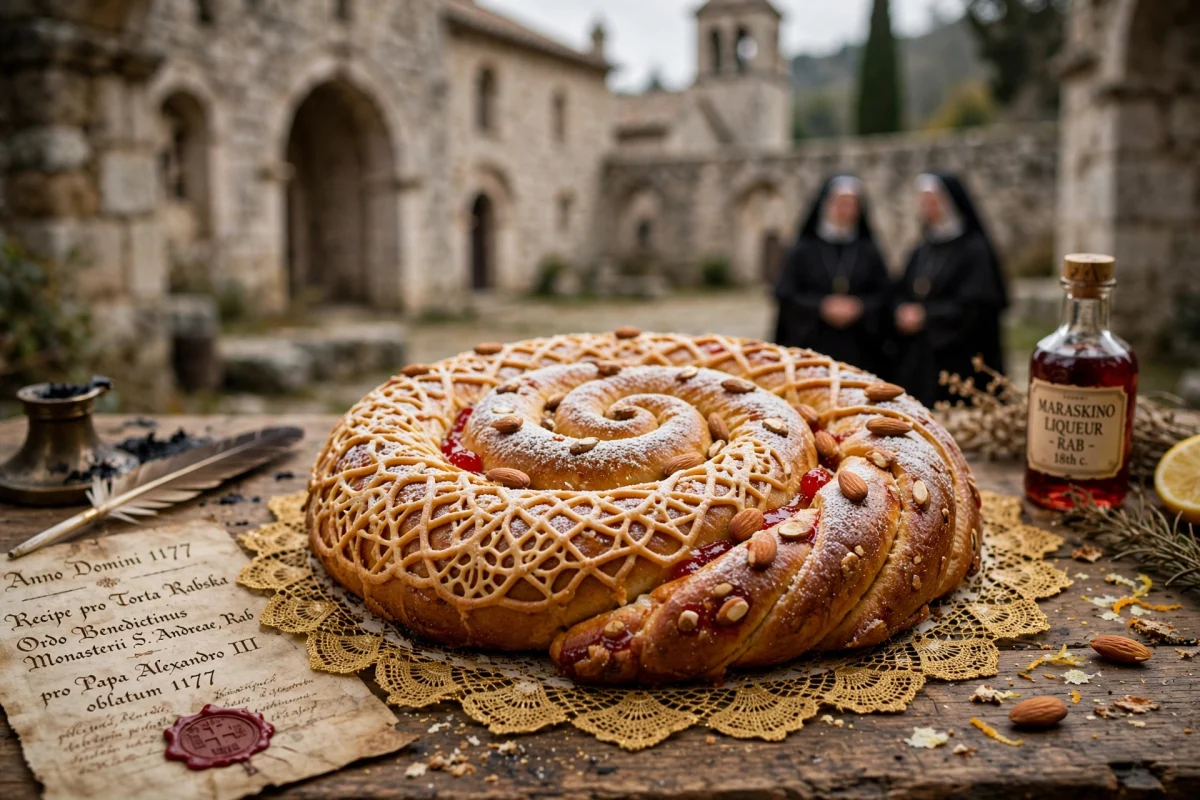 Rabska torta – Kulinarska čipka i geometrija tradicije iz 1177. godine AI foto