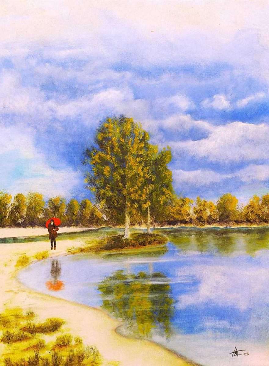 anđelko brkić crveni kiŠobran ulje platno 2013