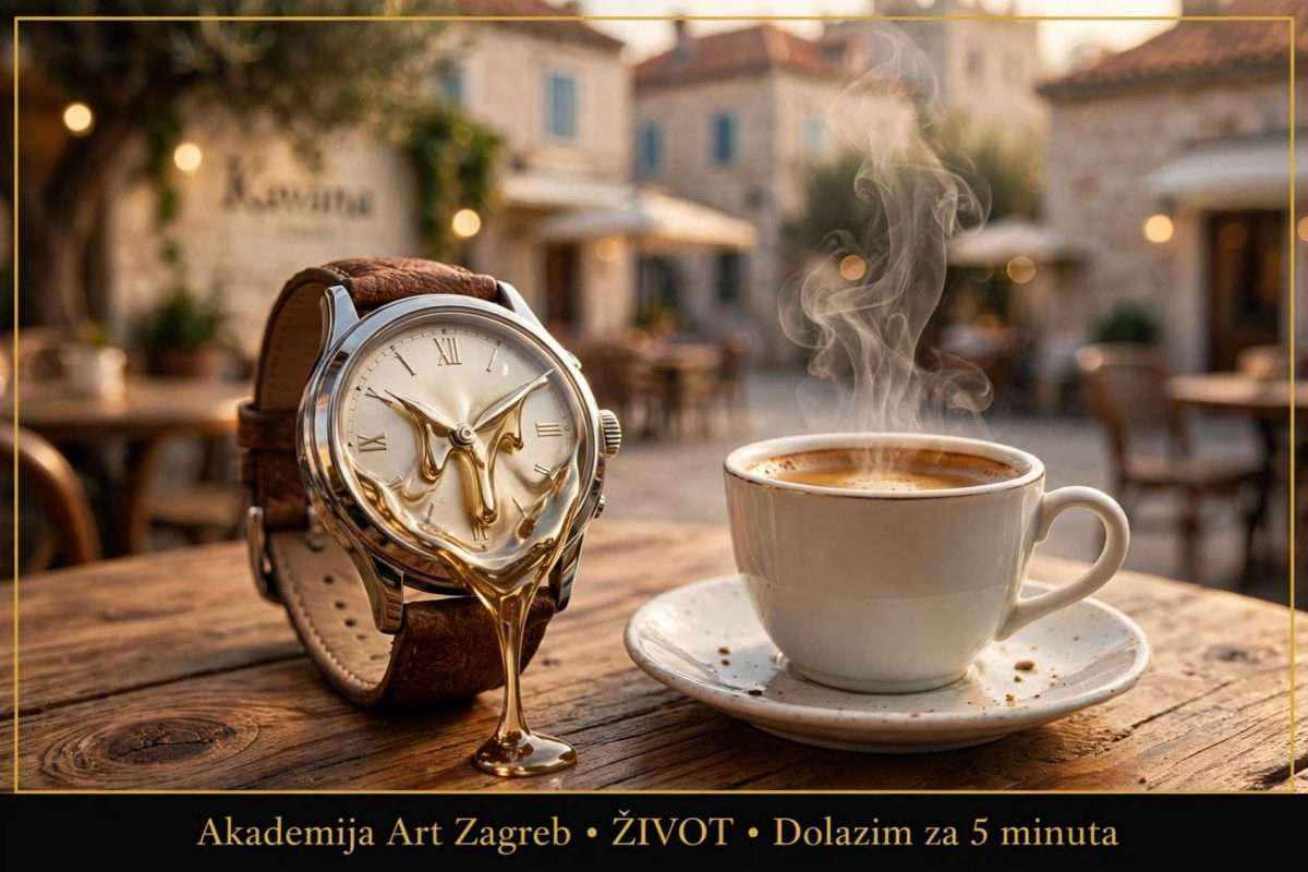 klasični sat na drvenom stolu — espresso se puši ai foto