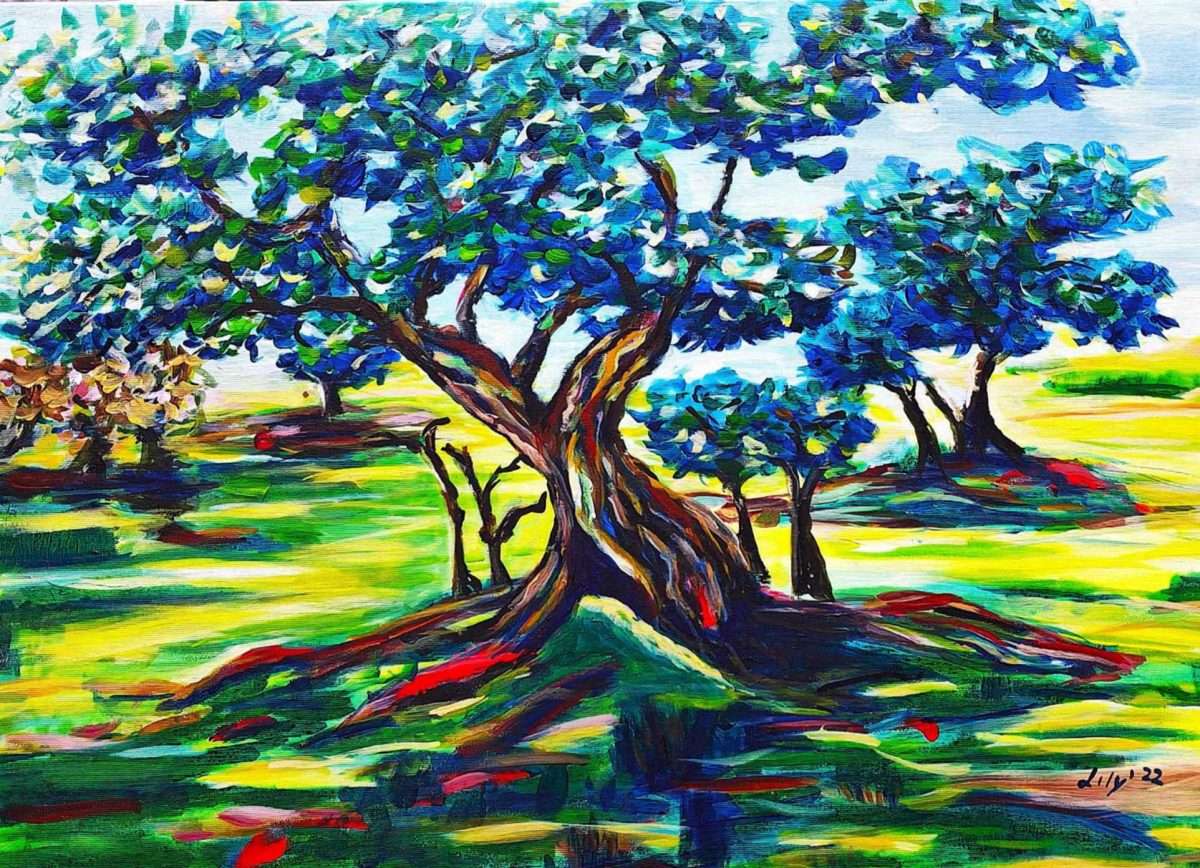 ljilja petković masline akril platno 50 x 60 2022