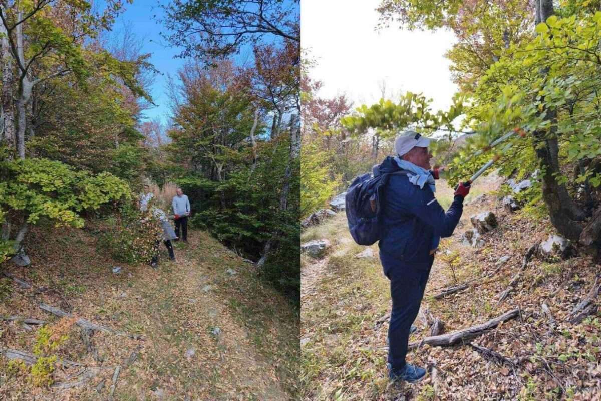 radna akcija čišćenja i uređenja stare staze na pravcu međuvršje – maroša dolovi – izvor – Ždrijelo – vučje rupe – vuči do njeguški, 18. septembar 2026. foto božidar proročić.