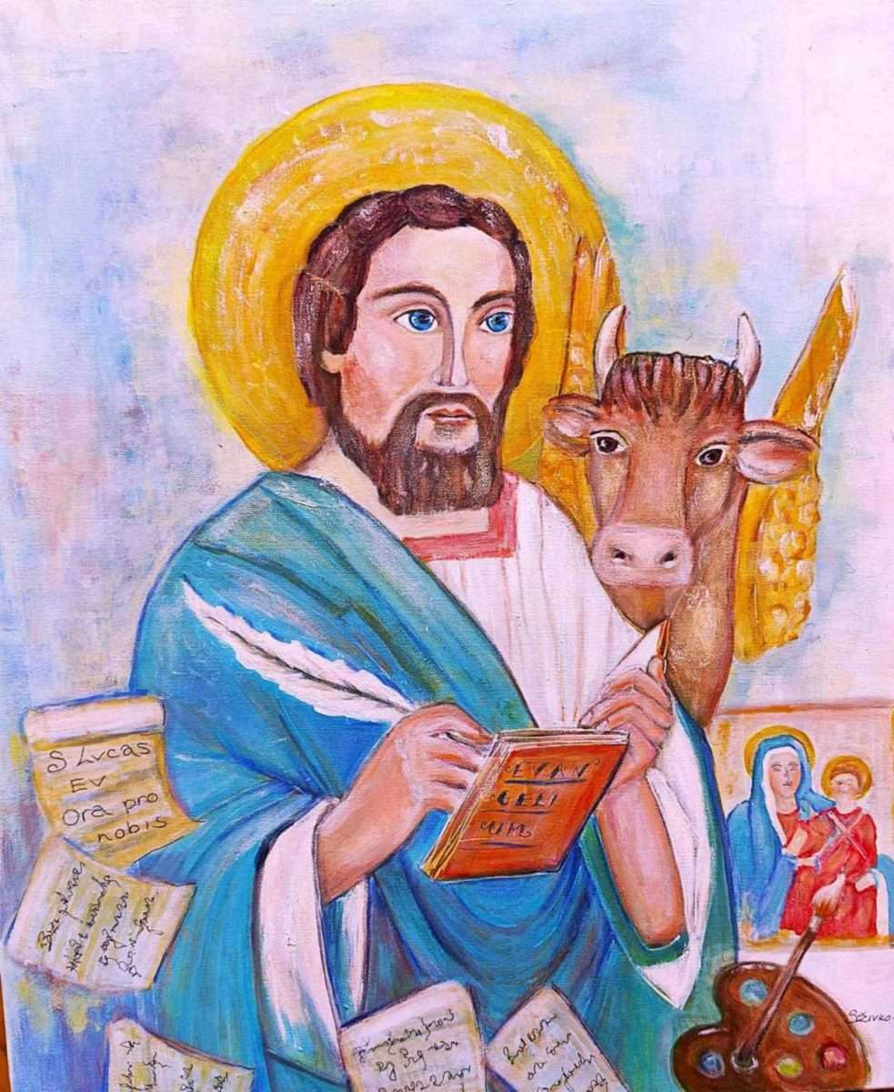 snježana pernar Živko sveti luka evanđelist akril platno 50 x 60 2023
