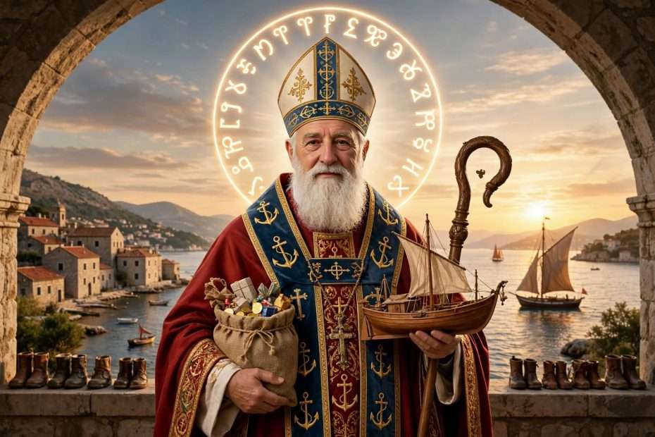 Sv. Nikola biskup – Bezvremenski simbol darivanja, zaštite i pomorske tradicije AI foto