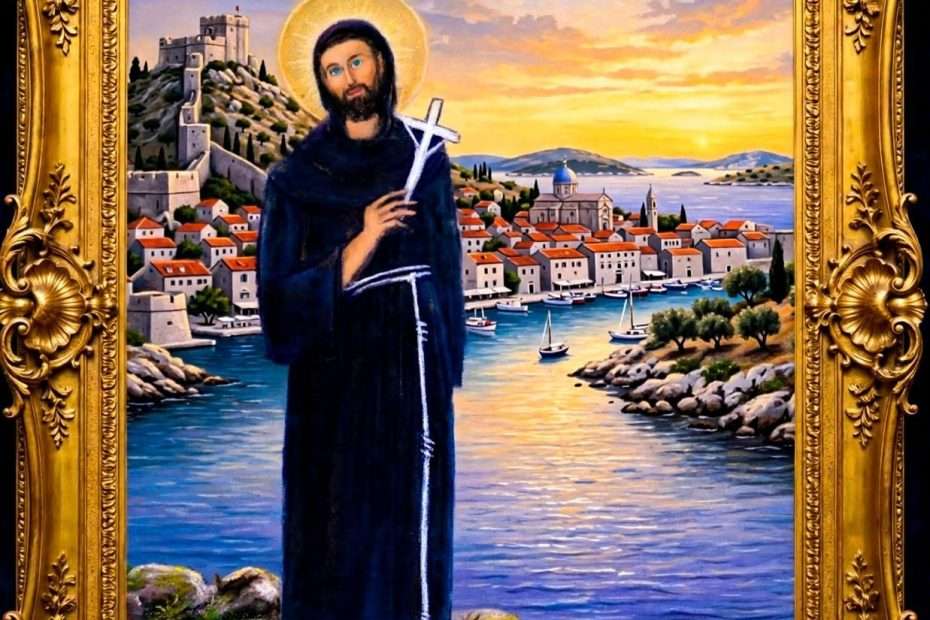 Sveti Nikola Tavelić – Umjetnička interpretacija na platnu u serijalu „Svetost u svjetlu budućnosti” na portalu Akademija Art