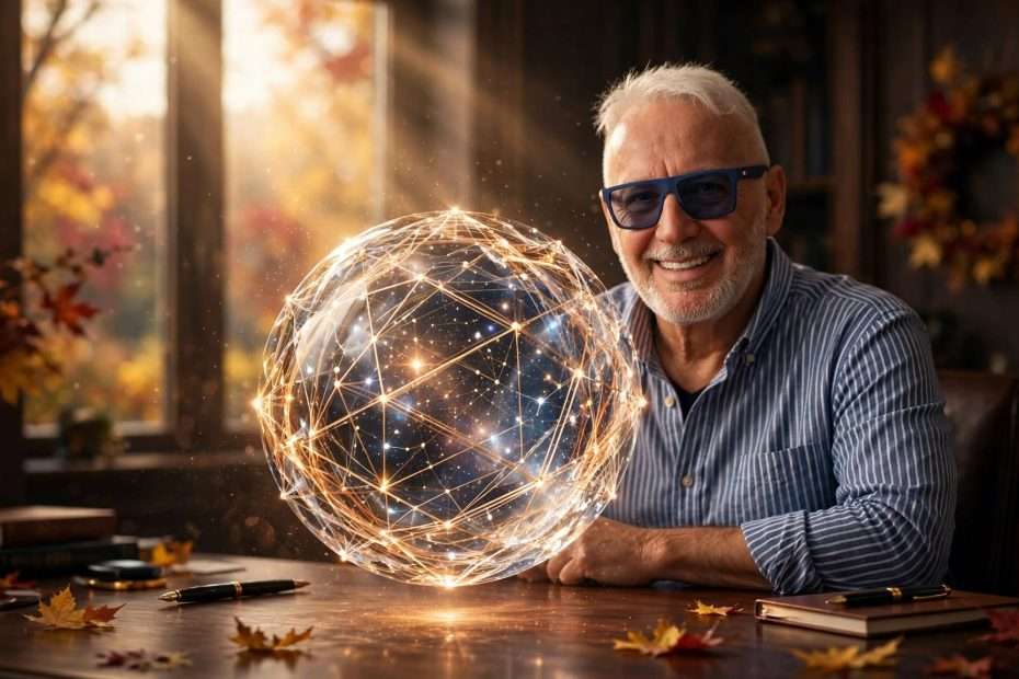 lebdi kristalna sfera s neuronskim nitima i zlatnom geometrijom stjepan katic meta ai foto