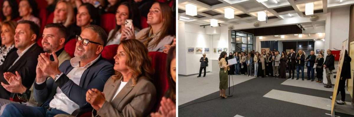 lijevo aplauz publike u velikoj sali. desno okupljanje na programu u galeriji centra za kulturu „husein bašić“. plavska kulturna jesen, oktobar 2026.