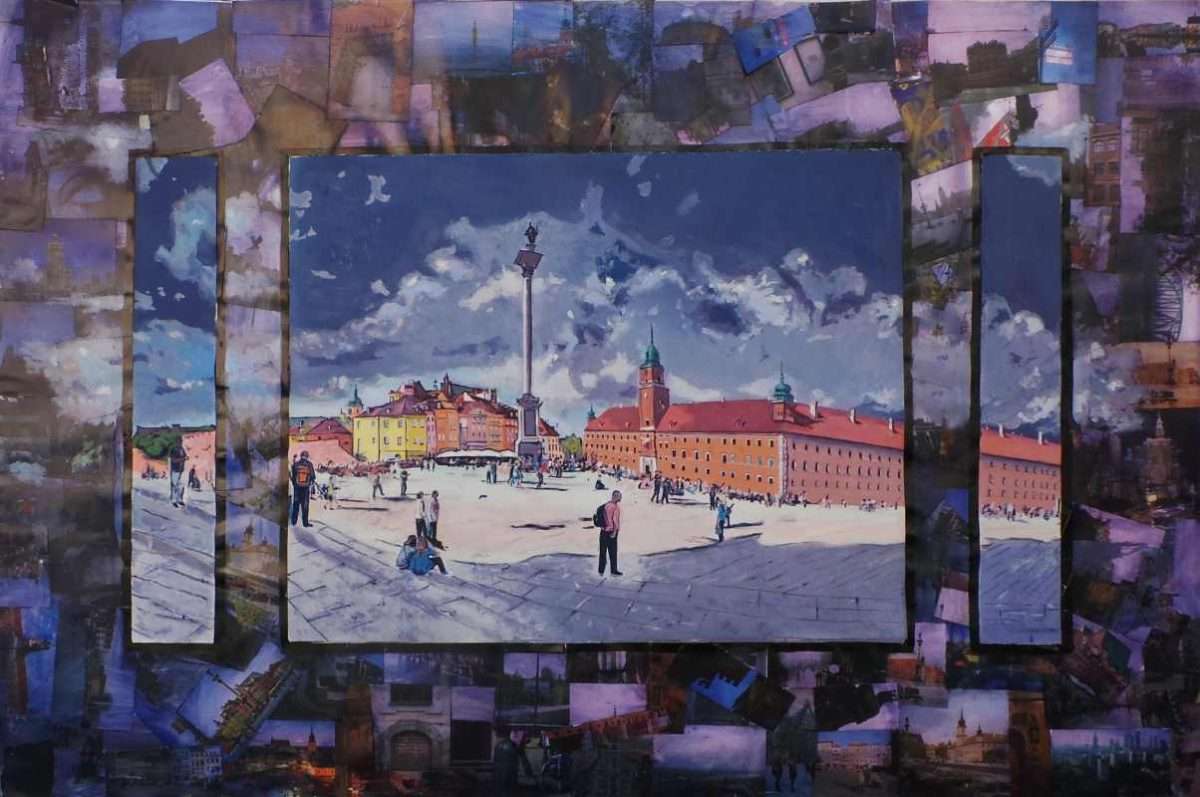 marina fernežir varšava, jajčana tempera i ulje na papiru, fotografija (dio triptiha), 100x150 cm, 2014.