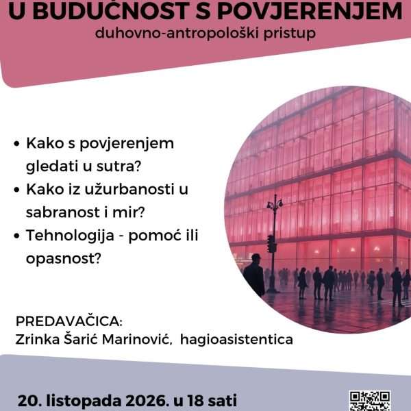 najava predavanja iz straha u budućnost s povjerenjem, 20. listopada