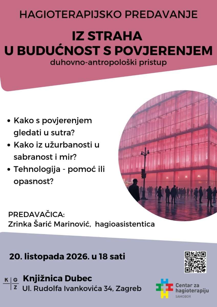 najava predavanja iz straha u budućnost s povjerenjem, 20. listopada