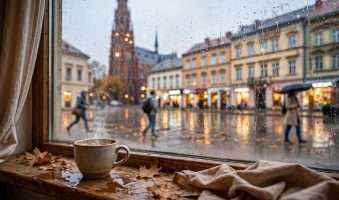 slavonske kišne razglednice za osijek meta ai foto